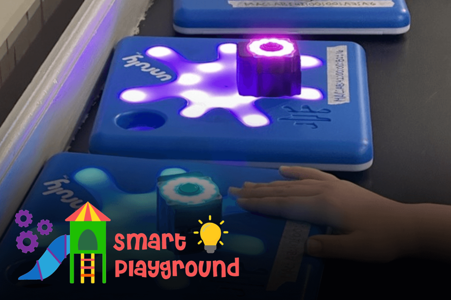 SMART playground devices on a desk 