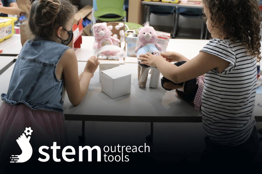 Young students learning about STEM during a workshop