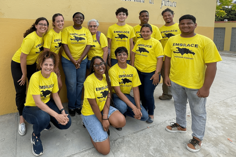 The EMBRACE team alongside educators from the school located in La Altagracia Province, Dominican Republic.